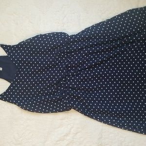 Adorable size small navy blue polka dot dress